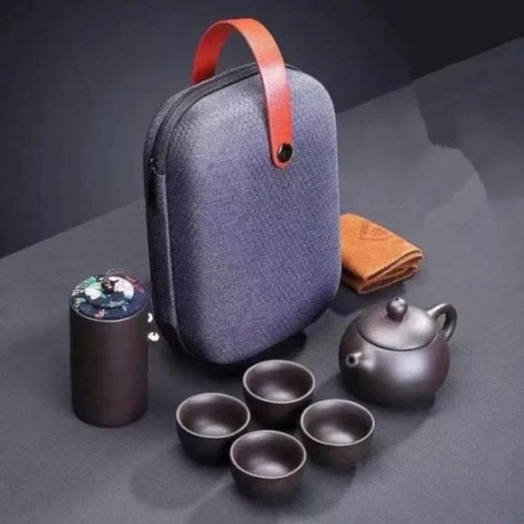 Ceramic Tea Set with Travel Case for Travel Home Outdoor and Office - Picture 4 of 6